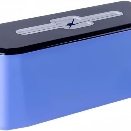 Cable Management Box for Wire Storage, 11.8 x 4.3 x 4.7 inches, Blue