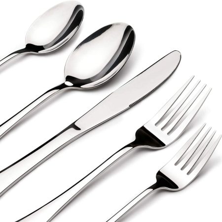 60 Piece Silverware Set for 12, Heavy Duty Stainless Steel Flatware Utensils Cutlery Set Including Steak Knife Fork and Spoon, Dishwasher Safe??Gift Package for Wedding Housewarming