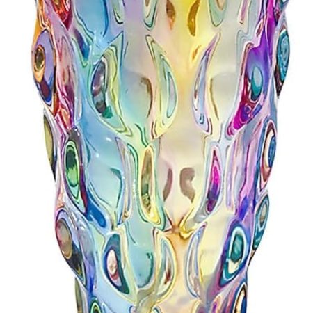 Unbreakable Flower Glass Vase 3.5lb 9.5inch Sparkle vase Bohemian Style, for Centerpieces,Kitchen,Office, Living Room,Wedding,Perfect Home Decor Glass Vase (Sparkle Color)