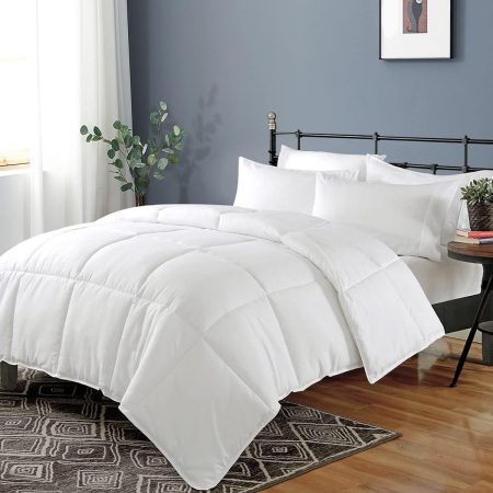 100% Cotton Cover Down  Queen Size, Ultra-Soft Duvet Insert for All Seasons, Breathable  Microfiber Quilted Medium Warm Bed Comforter (88x88??, White)