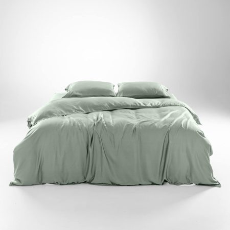 Eucalyptus Cooling Duvet Cover Set - Hypoallergenic, Lyocell  Duvet Cover - Soft, Temperature Regulating with Hidden Button Closure & Corner Ties - Queen Size