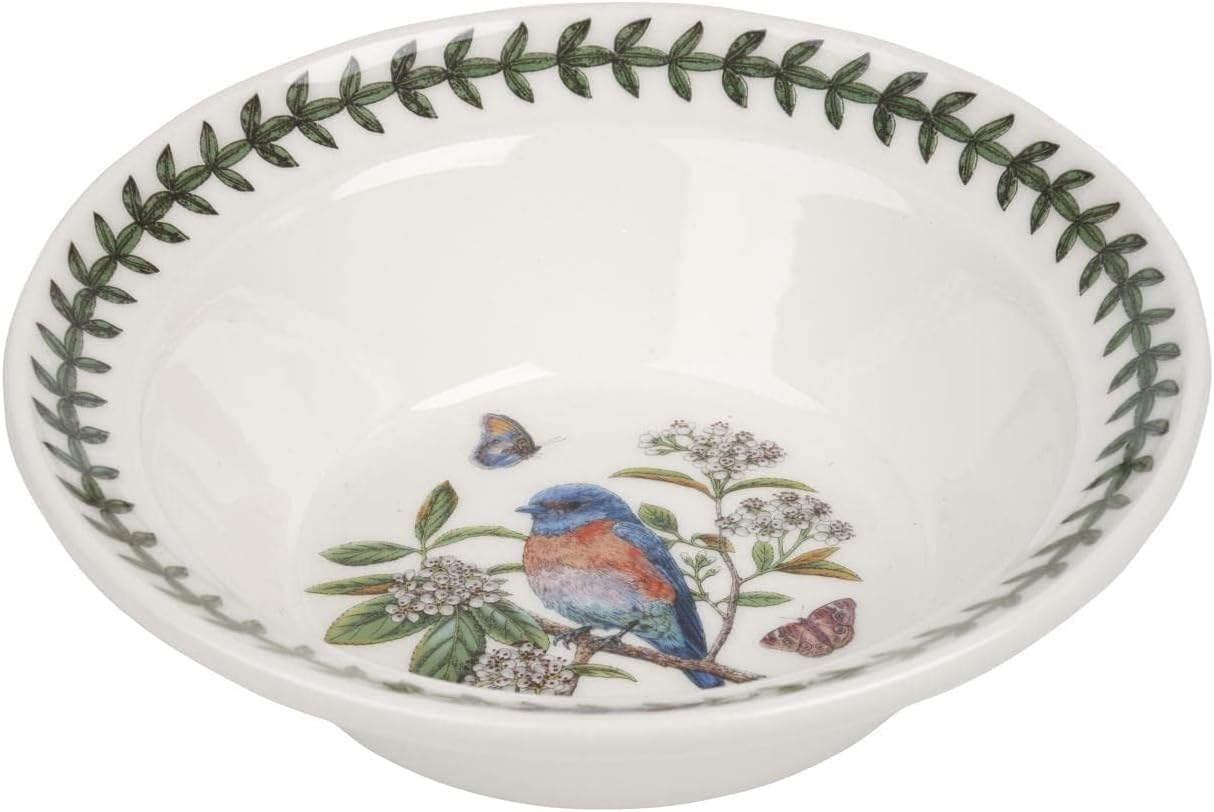 Botanic Garden Birds Oatmeal Bowl - , 6.5" Earthenware Tableware - Dishwasher & Microwave Safe, Vintage-Inspired Made in the UK - Mix & Match Gift Collection