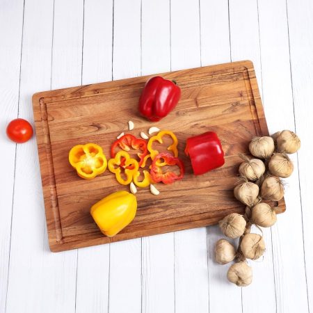 Large Natural  Wood Cutting Board [20??x14"x1"], Rectangular Chopping Board, Built-In Handles, Moisture-Resistant, Durable, Premium Solid Wood