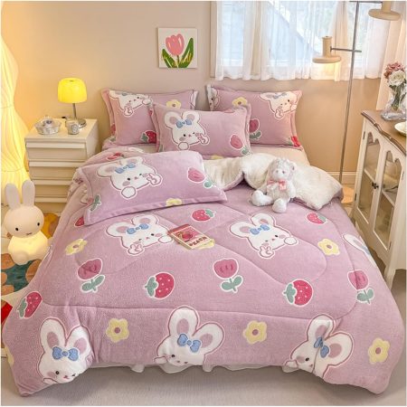 Double-Sided Velvet Winter Quilt, Super Warm Lamb Winter Blanket, Twin Size Down Duvet, Luxury Flannel Thick Comforter Core, Thickened Warm Down Duvet,150x200cm(3.0kg)