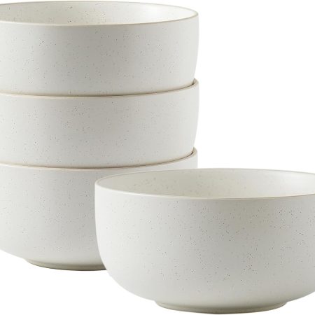 Ceramic Bowls for Kitchen, 36 Ounce, Large Capacity Cereal Bowls Set of 4, For Soup, Oatmeal, Breakfast, Microwave and Dishwasher Safe, Glazed Matte Off White??