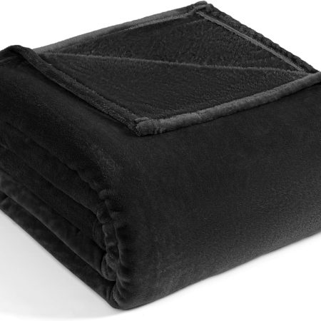 Twin Size Blanket ?C Black 60x80 Soft Fleece Throw for Bed or Sofa ?C Lightweight & Cozy All Season Blanket for Men, Women or Teens