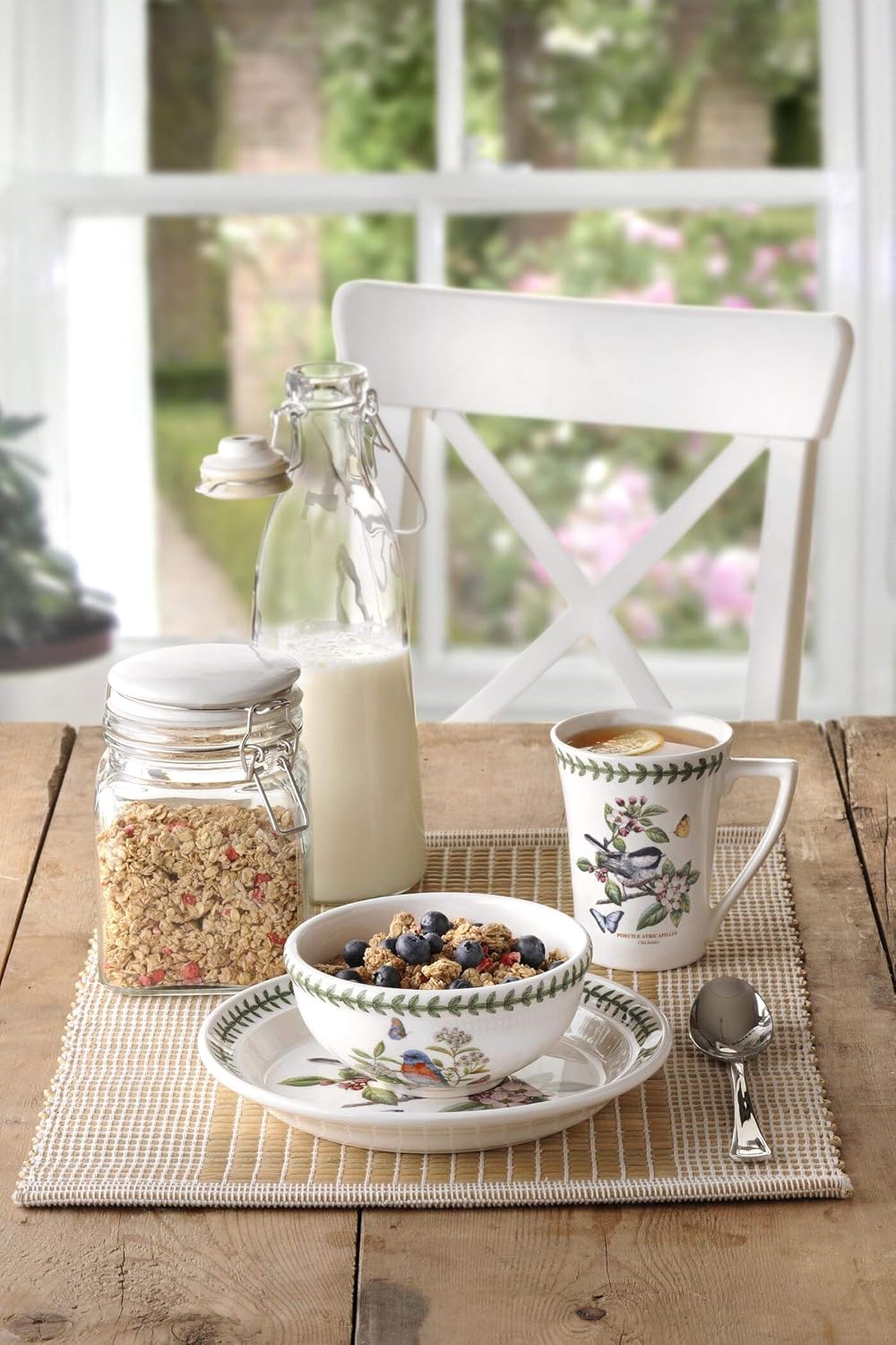 Botanic Garden Birds Oatmeal Bowl - , 6.5" Earthenware Tableware - Dishwasher & Microwave Safe, Vintage-Inspired Made in the UK - Mix & Match Gift Collection