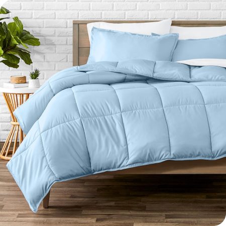 Comforter Set - Queen Size - Ultra-Soft - Goose Down Alternative - Premium 1800 Series - Reversible - All Season Warmth (Queen, Light Blue)