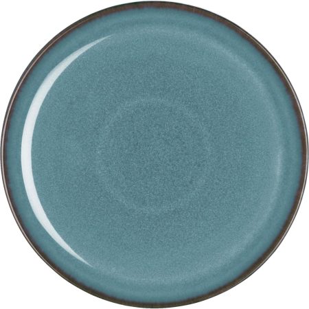 e Dinner Plate - 10.25in Single Large Dinnerware, Lunch Plates For Everyday Use - Blue Ceramic Stoneware Tableware - Dishwasher & Microwave Safe - Scratch Resistant