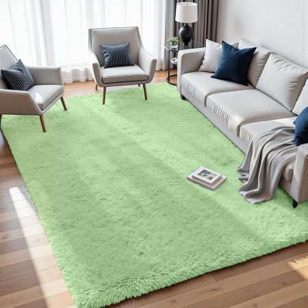 8x10 Area Rugs for Living Room Rug: Soft Fluffy Shag Mint Green Rugs for Bedroom, Non-Slip Large Fuzzy Plush Rug Indoor Floor Carpet for Nursery Kids Boys Girl Room, Dorms, Playroom, Modern Home Decor