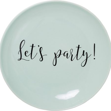 Round Stoneware Summer Plate, 8 inches, Green
